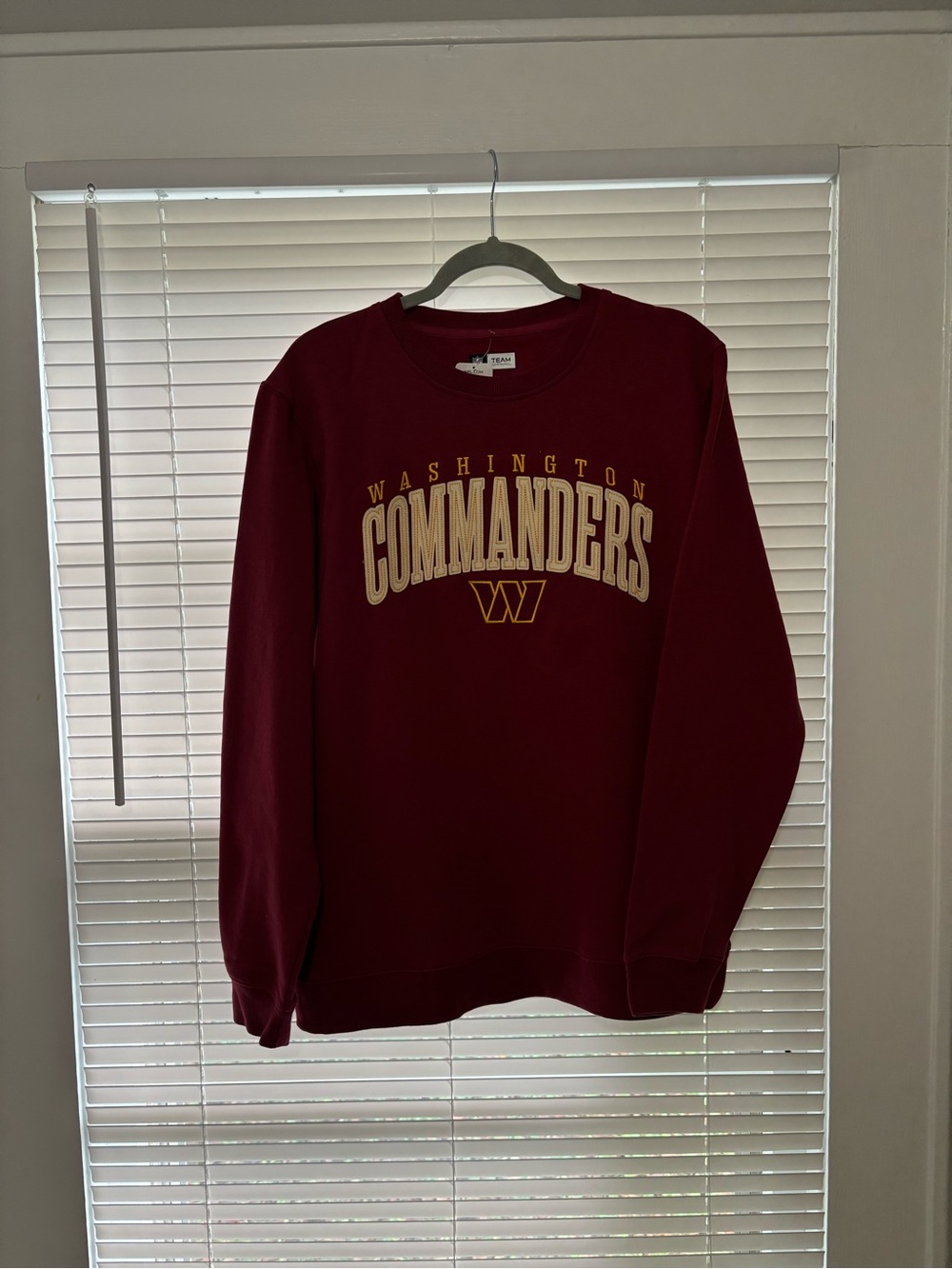 NFL Washington Commanders Crewneck Sweatshirt - Maroon with Gold Logo